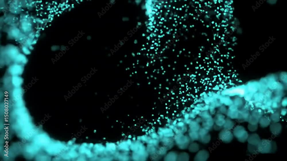Aufkleber Teal Particle Flow Abstract Animation