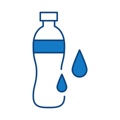 Water Bottle Blue Line Icon. Fitness, Health, Healthy Lifestyle, Wellbeing, Exercise, Health Care, Sport, Workout Editable Stroke Vector Illustration