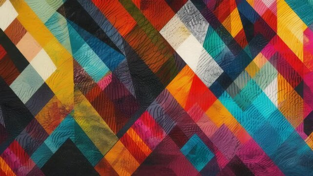 A woven parallelograms, textile-inspired design, vibrant colors, digital art, geometric design, modern aesthetic, dynamic composition, artistic abstraction, Generative AI Videos.