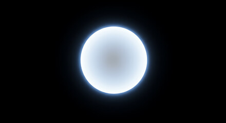 Glowing Orb Bright Celestial Body Light Source Abstract Sphere Illuminated Circle Dark Background