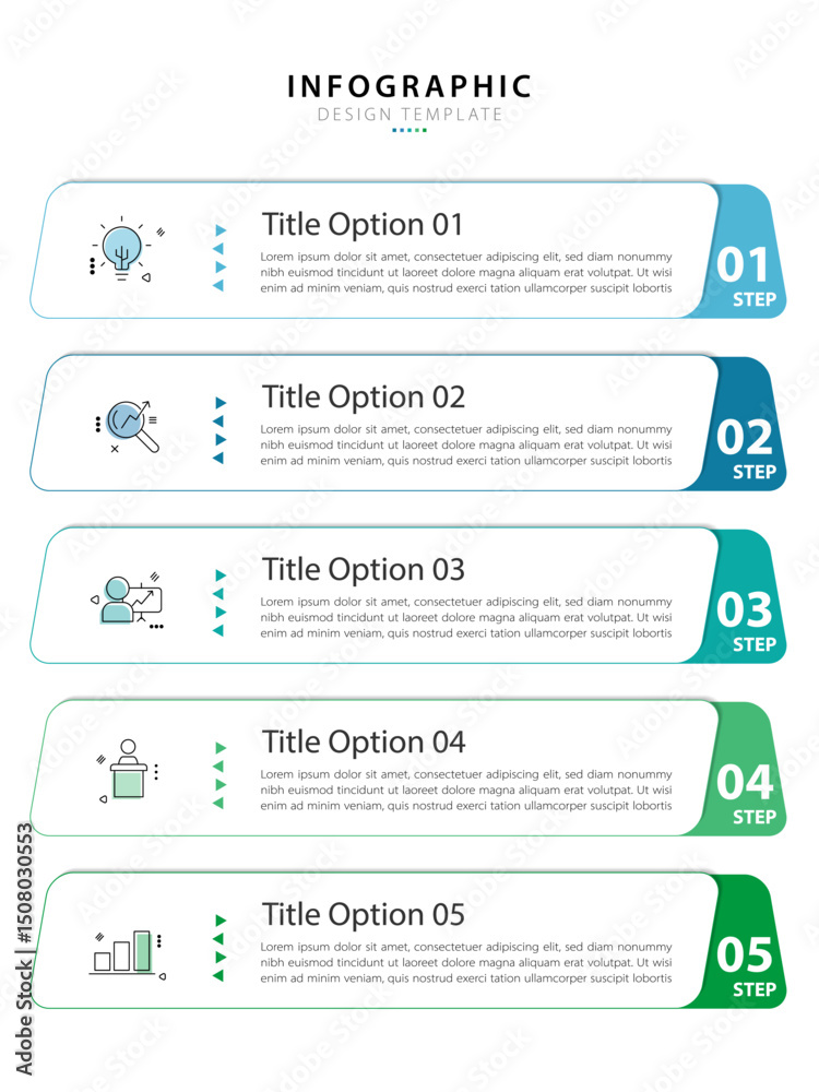 Aufkleber timeline creator infographic template. 5 step timeline journey, calendar flat simple infographics de
