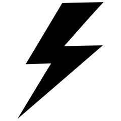 flat lightning bolt icon in yellow color vector