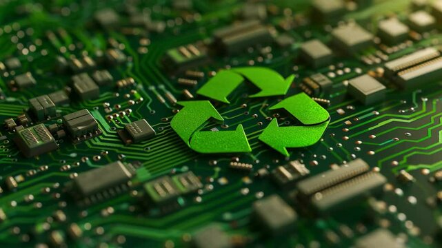 A develop a sustainability initiative focusing on the eco-friendly disposal of electronic waste, Generative AI Videos.
