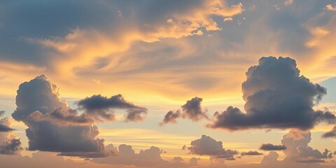 Set of varied cloud silhouettes, ideal for architectural render backgrounds,  dark,   backdrop