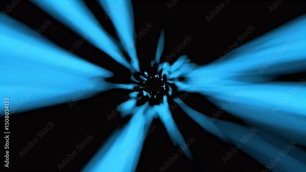 Poster abstract blue light vortex: dynamic black background animation