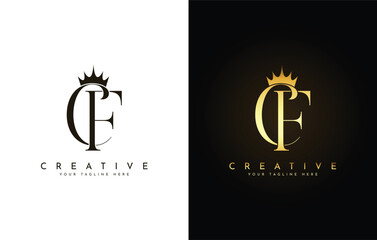 Elegant CF Monogram with Crown for Luxury Branding