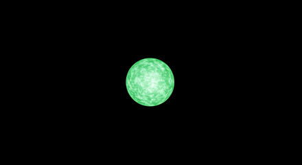 Fototapeta premium Glowing Green Energy Orb Abstract Sphere Bright Celestial Body Digital Art Sci Fi Element
