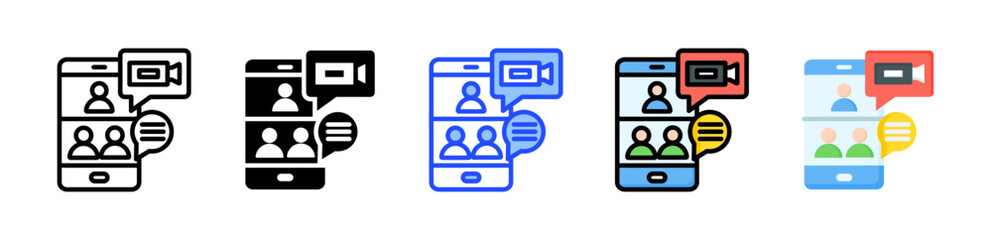 Live Chat Icon Collection With Multiple Styles