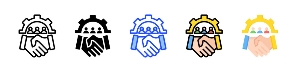 Customer Relationship Management Icon Collection With Multiple Styles