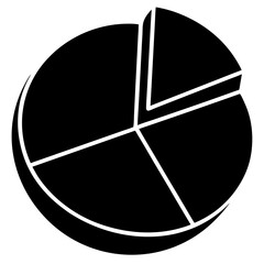 pie chart icon with three segments vector on white