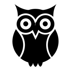 simple owl icon in flat silhouette vector style