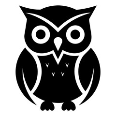 simple owl icon in flat silhouette vector