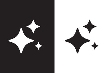 Set of generated AI icons. AI star symbol with a pointed and rounded tip. AI logotype. Artificial intelligence concept. Icon element for app and web. Vector illustration. 