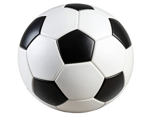 Classic Black and White Soccer Ball, Isolated on Transparent Background