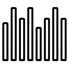 vector music equalizer bars icon in line style