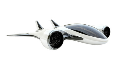 Naklejka premium A futuristic personal air vehicle, representing the future of flying cars,Transparent background, PNG file
