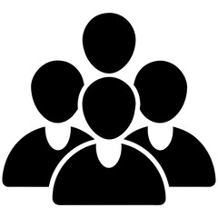 vector user group icon with three heads on white