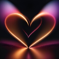 Glowing heart in the dark.