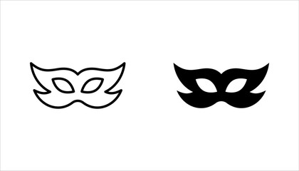Masks linear icon set. Carnival dressing. Costume for masquerade. vector illustration on white background