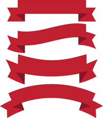Vector Red Banners and Ribbons