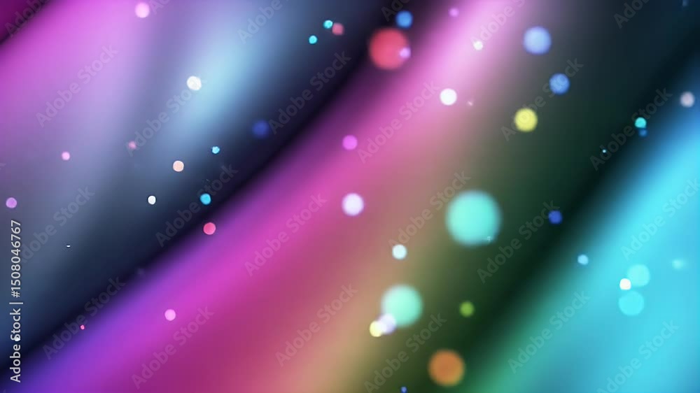 Poster abstract colorful swirls with glowing particles