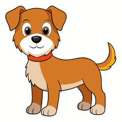 dog, animal, puppy, pet, cute, cartoon, happy, brown, white, isolated, canine, terrier, illustration, mammal, small, fun, portrait, funny, domestic, breed, doggy, vector, jack, sitting, russell