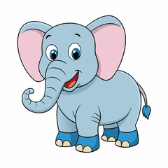 elephant, animal, cartoon, vector, mammal, baby, illustration, fun, safari, cute, character, wildlife, wild, funny, art, nature, drawing, pink, zoo, jungle, gray, animals, comic, happy, smiling