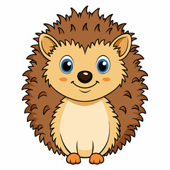 animal, cartoon, hedgehog, vector, illustration, lion, mammal, isolated, funny, wild, character, cute, wildlife, drawing, fun, nature, baby, toy, art, zoo, brown, pet, cat, porcupine, smile