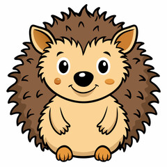 Fototapeta premium cartoon, animal, hedgehog, lion, illustration, vector, mammal, character, funny, drawing, cat, isolated, wild, fun, cute, nature, pet, zoo, toy, wildlife, comic, dog, art, baby, smile