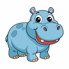 animal, cartoon, vector, hippo, illustration, mammal, wild, hippopotamus, rhino, wildlife, zoo, bear, rhinoceros, fun, safari, art, drawing, character, nature, baby, elephant, animals, comic, big, pig