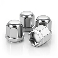 Chrome wheel lug nut covers set