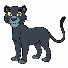 black cat cartoon , panther 