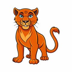 cat, animal, cartoon, tiger, vector, illustration, cute, kitten, mammal, wild, feline, pet, fur, art, pets, fun, animals, lion, drawing, happy, character, tail, nature, zoo, funny , panther