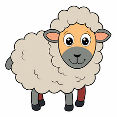 vector illustration of sheep