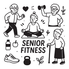Senior Fitness Activities Illustration