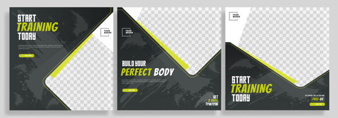 Creative Gym Fitness social media post template