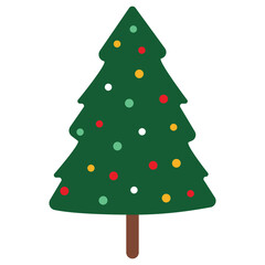 Colorful Christmas Tree with Transparent Background