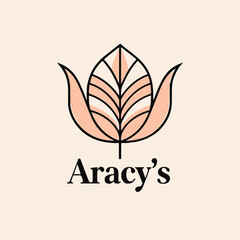 Modern Minimalist Tulip Logo Design for Aracy's Brand.eps