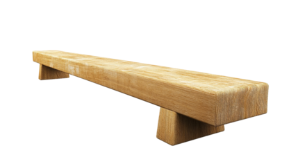 A gymnastics balance beam with chalk marks,Transparent background, PNG file