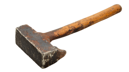 A heavy-duty sledgehammer with a long handle,Transparent background, PNG file
