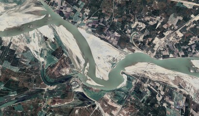 High-Resolution Aerial View of a River System