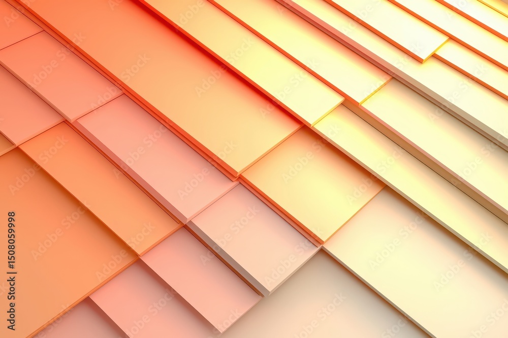 Poster abstract background of gradient layers in warm orange and peach tones