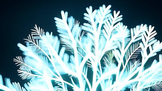 Glowing Fiber Optic Tree Growing From a USB Port, Symbolizing Digital Growth

