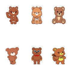 teddy bear Vector set