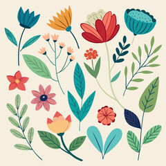 Vibrant Floral Designs. A Collection of Colorful Flowers and Botanical Illustrations