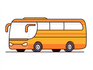 Bright orange bus illustration capturing a cheerful and vibrant mode of transport ideal for travel adventures and city exploration