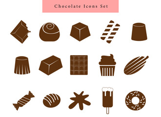 chocolate icon set vector hand drawn