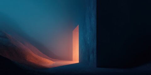 Abstract Doorway with Soft Orange Glow