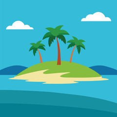 Obraz premium tropical island with palm trees