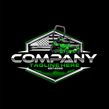 lawn care - lawn mower isolated logo vector